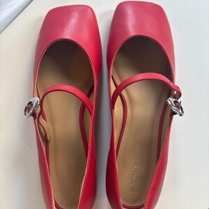 Reformation Melissa Mary Jane Flat Red - Size 10